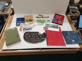 Railway memorabilia - luggage labels, boxed "Lone star" locos, books, wagon plate etc