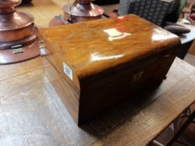 An Antique walnut writing box