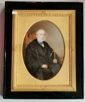 A 19th Century porcelain portrait plaque of a Victorian gentleman