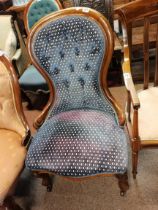 A Victorian mahogany nursing chair chair
