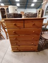 5ht Pine chest of drawers (2 over 4)
