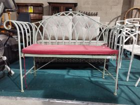 Vintage style outdoor garden bench with cushion