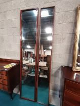 x2 Antique Mahogany shop mirrors 230cm ht each