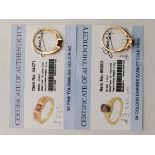 x2 9ct Yellow Gold Rings Size Q