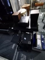 Denon DVD player and Dali Zensor speakers with stands