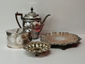 A group of silver-plated items