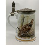 A game bird stein, 'The Ruffed Grouse'