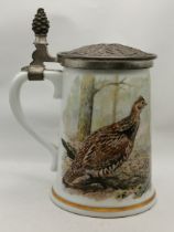 A game bird stein, 'The Ruffed Grouse'