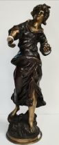 A bronze model of a female figure