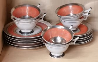 A Continental Art Deco part tea service