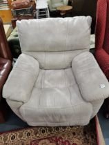 Modern Mole skin recliner chair in grey