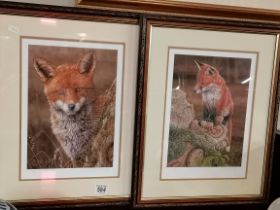 After Robert E Fuller (b.1972), A pair of limited edition fox prints