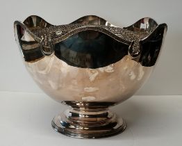 An Elizabeth II large silver equestrian punch bowl