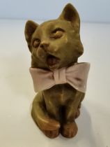 Ceramic Cat figurine marked "Made in Czchechoslovakia"