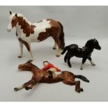 Three Beswick horse models