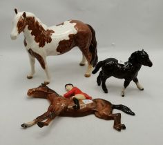 Three Beswick horse models