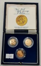 Three Elizabeth II half sovereigns, 1982 and 1984