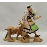 A Beswick Italian Girl Leading a Goat