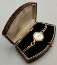 A 9 carat gold lady's bracelet wristwatch