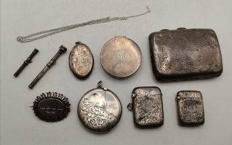 A mixed group of silver items, Victorian and later