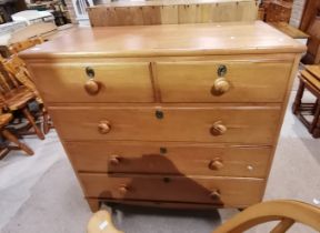 Antique Pine 2 over 3ht chest of Drawers