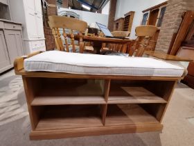 Pine Hall seat with under storage and cushion
