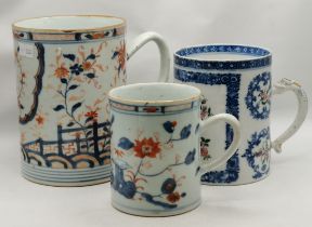 Three Chinese export tankards, late 18th/19th Century