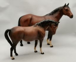 x2 Beswick Matt Bay Horses