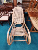 Vintage Bentwood style Cane backed rocking chair