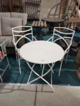 White metal bistro set