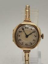 A lady's 9 carat gold bracelet wristwatch