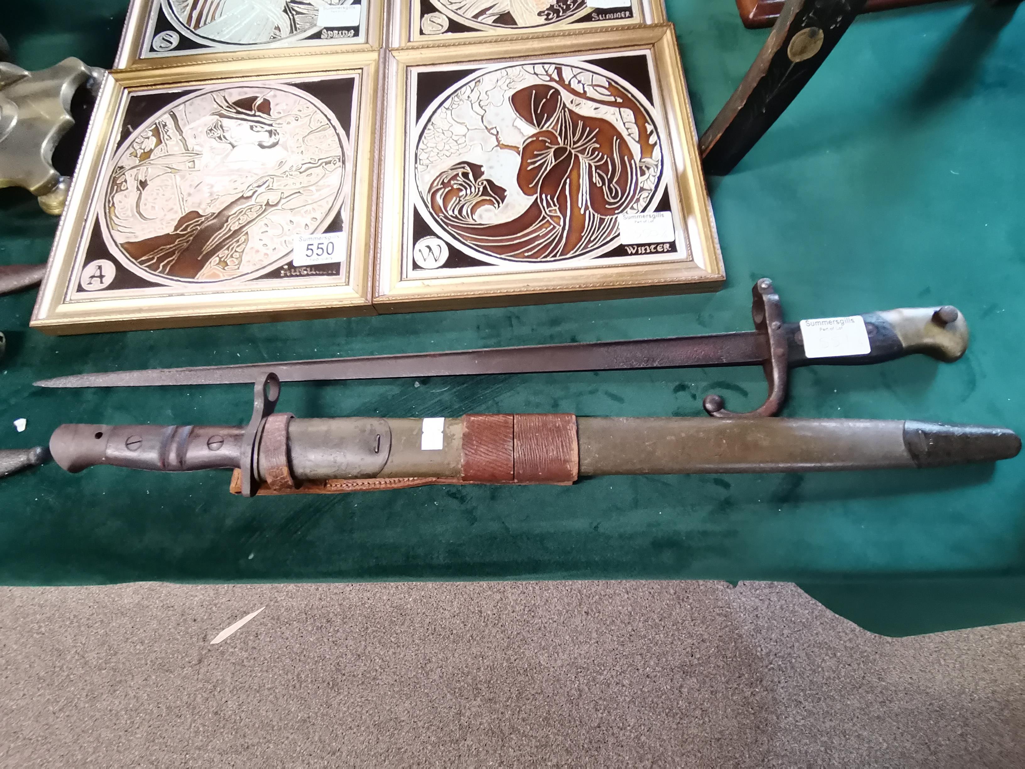 A WWI American sword bayonet, and a French Gras 1874 bayonet