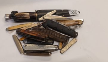 Collection of penknives, some bone-handled