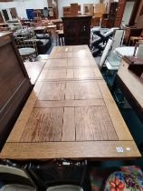 Solid Oak extending refrectory dining table