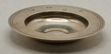 An Elizabeth II silver miniature armada dish