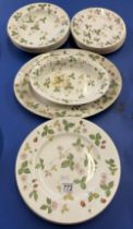 A part Wedgwood 'Wild Strawberry' dinner service, for five persons