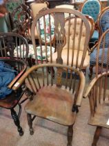 A Windsor high back chair in elm