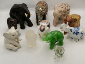 A collection of various Elephant ornaments