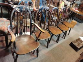 5 x elm Windsor dining chairs