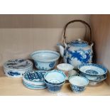 A group of assorted Chinese blue and white ceramics