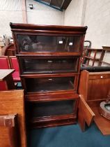 Antique Globe Wernicke 4 section bookcase with drawer under