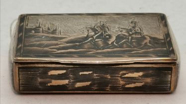 A Russian silver and niello snuff box, mid-19th Century