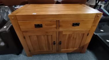 Oak Veneered Sideboard with 2 drawers and cupboards