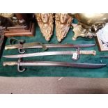Three French 'Chassepot' model 1866 sword bayonets, 19th Century