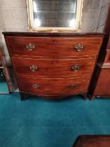 Bow fronted Georgian Mahogany chest of drawers