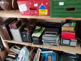 Collection of hi fi cassette players, cameras tuners , electrical testing equipment etc