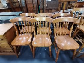 Set of 6 Pine kitchen chairs