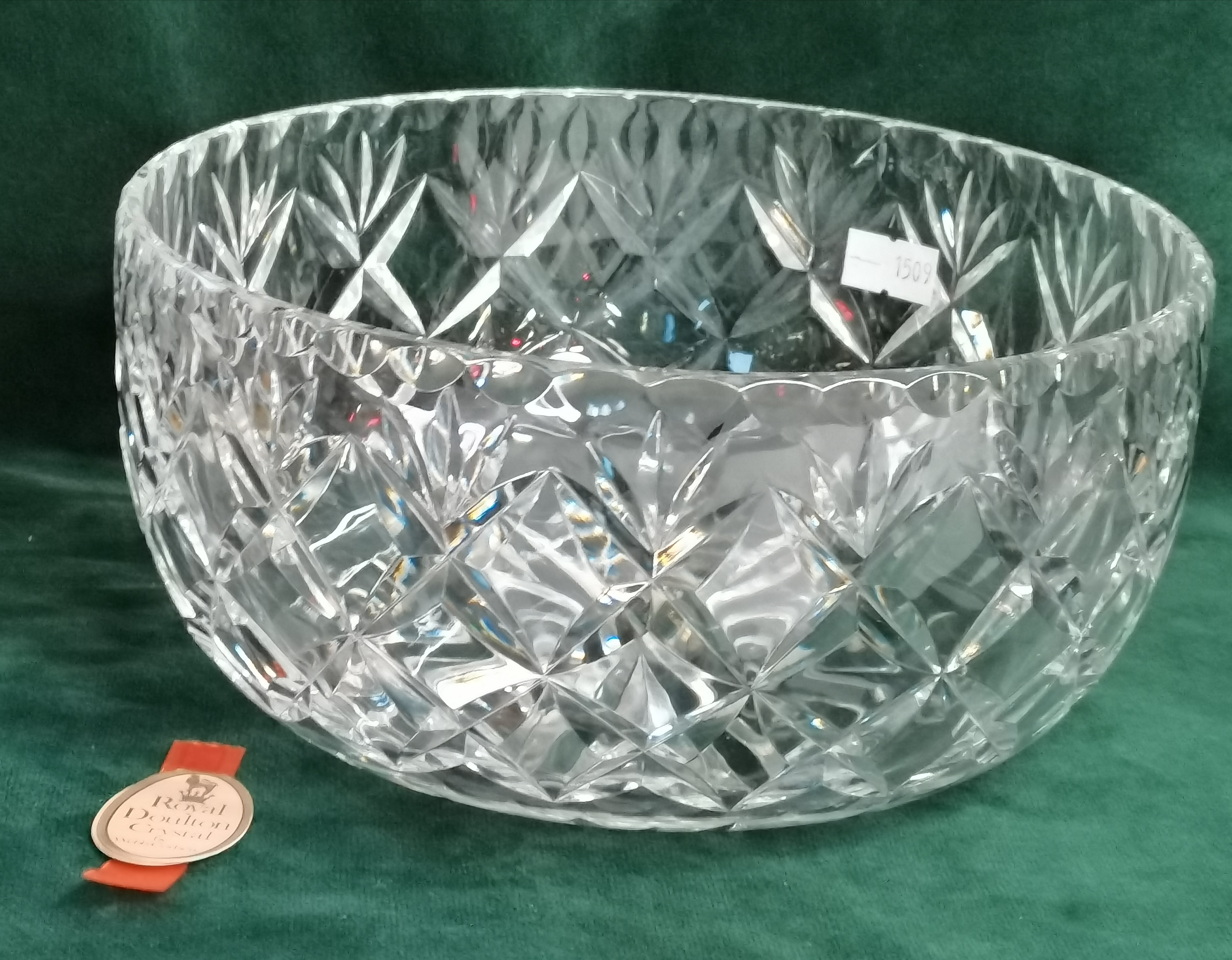 Georg Jensen Lysestage, Rustfrit Stal candleholder plus Royal Doulton Crystal Bowl - Image 3 of 3