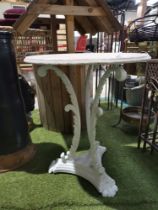 Oval stone topped garden table