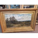 19th Century Oil painting of Sheep in a valley signed A.A Glendening 1903 bottom right Framed under